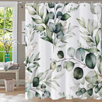 Shower Curtain Blue Eucalyptus Shower Curtains for Bathroom, Watercolor Leaf Shower Curtain Sets Waterproof Plant Shower Curtain Leaves Fabric Cloth Bathroom Curtains 72x72 inch with Hooks