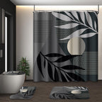 Bathroom Sets with Shower Curtain and Rugs, Set of 4 Geometric Boho