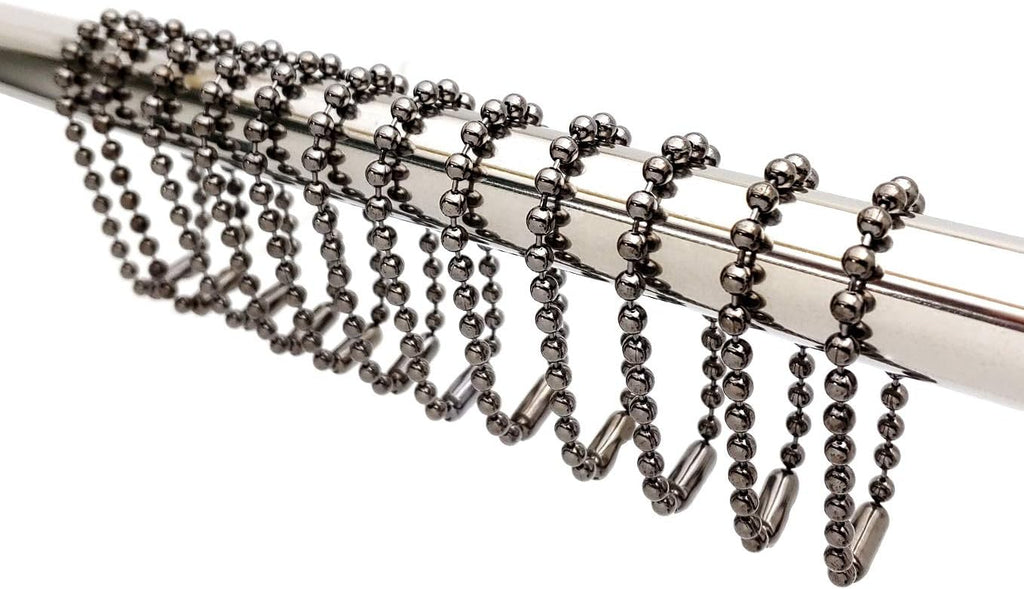 Shower Curtain Hooks Long Size 27inch/70cm, Shower Curtain Rings 12pcs, spa-Quality Look, Stainless Steel