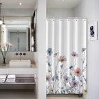 AWERT Blue Marble Shower Curtain - Waterproof for Bathroom Decor, Printed Washable With Hooks, 72x72 Inch