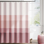 jinchan Ombre Ocean Blue Shower Curtain for Bathroom 70x72 Inch 12 Hooks