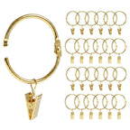 24 Pack 2 Inches Openable Curtain Rings with Clips