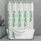 Yiatn Gray Ringless Shower Curtain with Snap-in Liner, 71 x 74 Inch