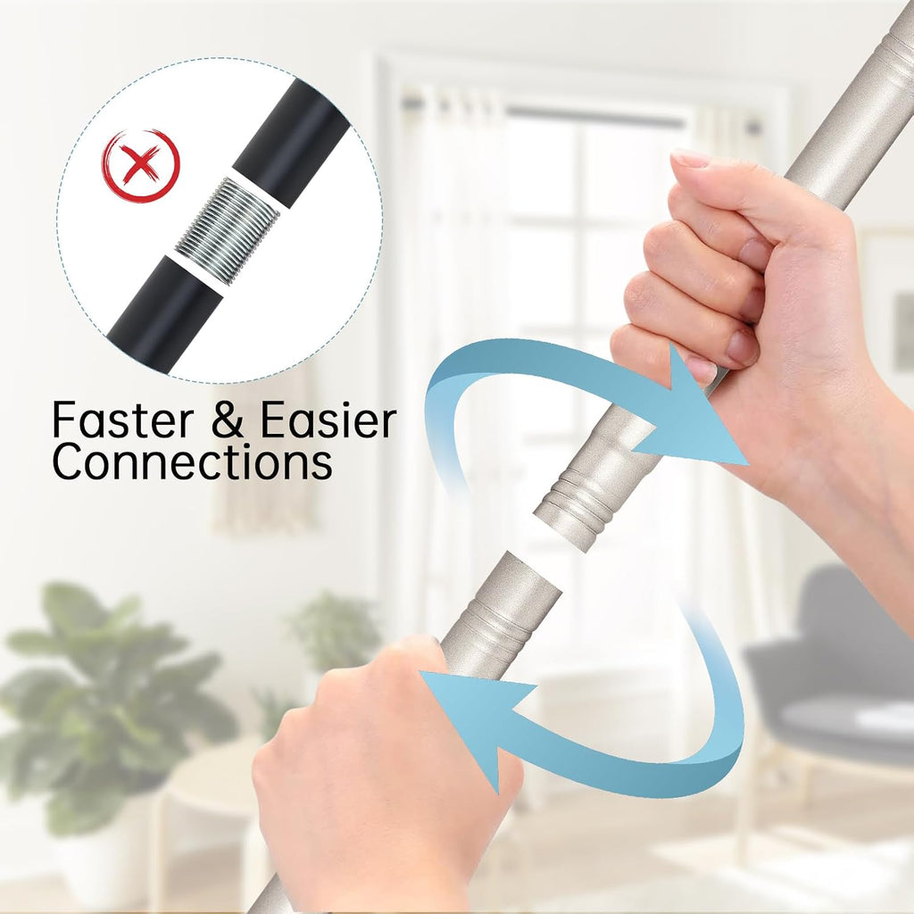 BRIOFOX Shower Curtain Rod Adjustable 18-78 Inch, Stainless Steel Spring Tension Shower Rod No Drilling Non Slip, Silver