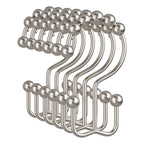 Amazer Gold Shower Curtain Hooks, 12PCS Minimalist Simple Double Shower Curtain Rings, Rust-Resistant Metal Shower Hooks Shower Curtain Hangers, Shower Rings for Bathroom Shower Rods Curtains