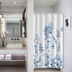 AWERT Blue Marble Shower Curtain - Waterproof for Bathroom Decor, Printed Washable With Hooks, 72x72 Inch