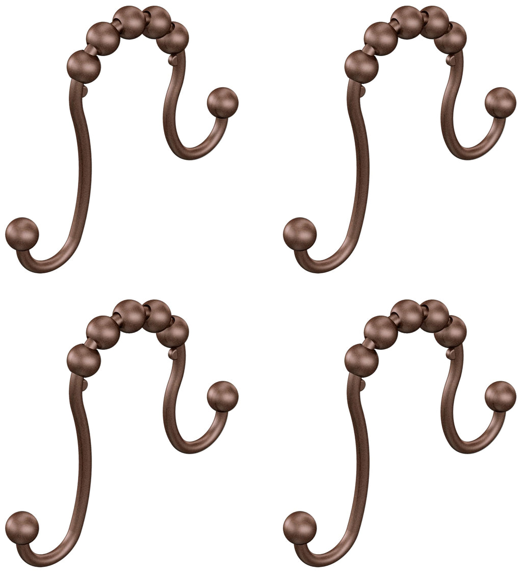 Moen Brushed Nickel Shower Curtain Rings with Double Hooks for Bathroom Shower Rod, (Pack of 12), SR2201BN