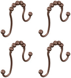 Moen Brushed Nickel Shower Curtain Rings with Double Hooks for Bathroom Shower Rod, (Pack of 12), SR2201BN