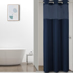 Colorful Star Sage Green No Hook Waffle Shower Curtain Set, 72 x 75 Inch