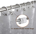 Bostofy Waterproof Shower Curtain Liner 8G EVA Thick Shower Curtain with Heavy Duty 3 Bottom Magnets, Shower Liner for Shower Stall, Bathtubs, 3D Pebble Pattern, 72 x 72,12 Hooks