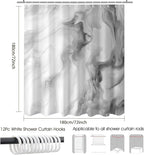 Shower Curtains Grey Marble Shower Curtain for Bathroom 72 X 72 Inch