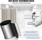 ZYRW White Shower Curtain Rod 36-84 Inches No Drill Adjustable Shower Rod