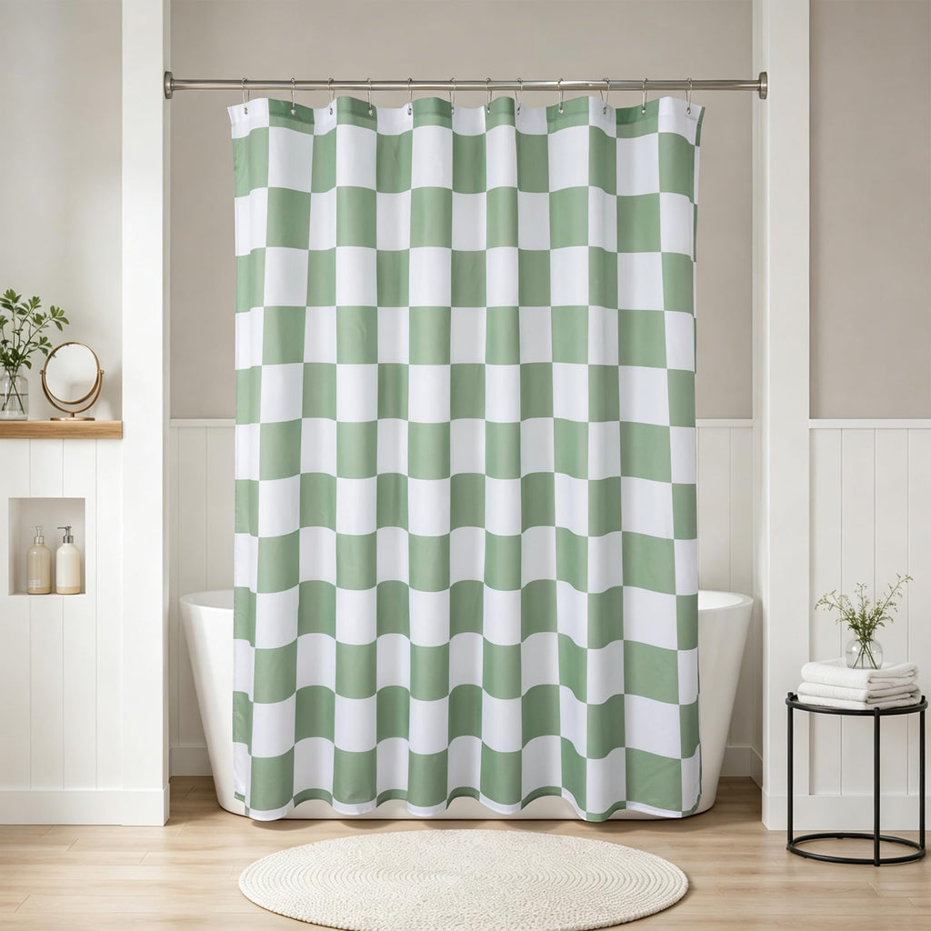 N&Y HOME Fabric Small Stall Shower Curtain Liner Extra Long 36x84, White