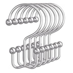 Bathway Shower Curtain Hooks Matte Black Shower Curtain Rings, 12 Pcs Double Hook Shower Curtain Hooks Rings Shower Curtain Hangers Rust Proof, Metal Shower Hooks for Bathroom Shower Curtain Rod