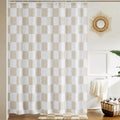 Ohocut Checkered Shower Curtain, Sage Green Shower Curtains for Bathroom, Cute Retro Checkboard Shower Curtain Vintage Aesthetic, Washable Fabric Bath Curtain 72''x72''