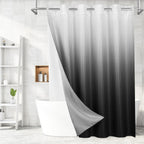 No Hook Weave Fabric Shower Curtain with Snap-in Liner White,72x74
