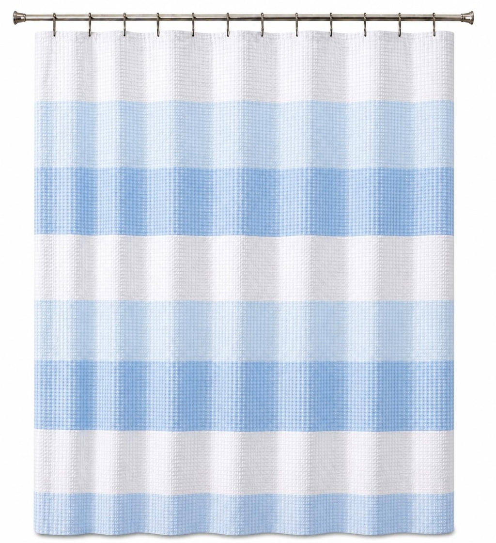 Dainty Home Ombre Waffle Weave Shower Curtain 70 x 72 Grey Textured Fabric Shower Curtain, Hotel Style Waffle Weave Bathroom Curtain, Water Resistant Polyester Ombre Shower Curtain
