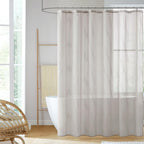 Madison Park Anna Sheer Shower Curtain for Bathroom, 72 x 72, White