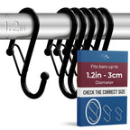 12 Metal Shower Curtain Hooks, Rust-Proof Decorative C-Shaped Curtain Hooks for Bathroom, Chrome Shower Curtain Rings, Fits Rods Up to 1 Inch (C, Silver)