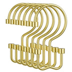 Amazer Gold Shower Curtain Hooks, 12PCS Minimalist Simple Double Shower Curtain Rings, Rust-Resistant Metal Shower Hooks Shower Curtain Hangers, Shower Rings for Bathroom Shower Rods Curtains