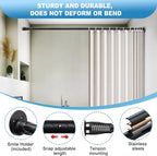 Tension Curtain Rod, 42 to 100 inch Adjustable Heavy Duty black shower curtain rod for bathroom Closet Windows