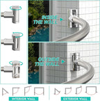 Curved Shower Curtain Rod For Bathroom, 38-72 Inches Adjustable, Nickel