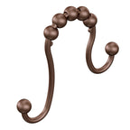 Moen Brushed Nickel Shower Curtain Rings with Double Hooks for Bathroom Shower Rod, (Pack of 12), SR2201BN
