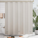 AmazerBath Black Shower Curtain Liner Plastic, Thick PEVA Shower Curtain Black, Dark Shower Liner Heavy Duty 8G, Black Bathroom Curtain Waterproof with 3 Weighted Stones and 12 Grommets, 72x72 Inches