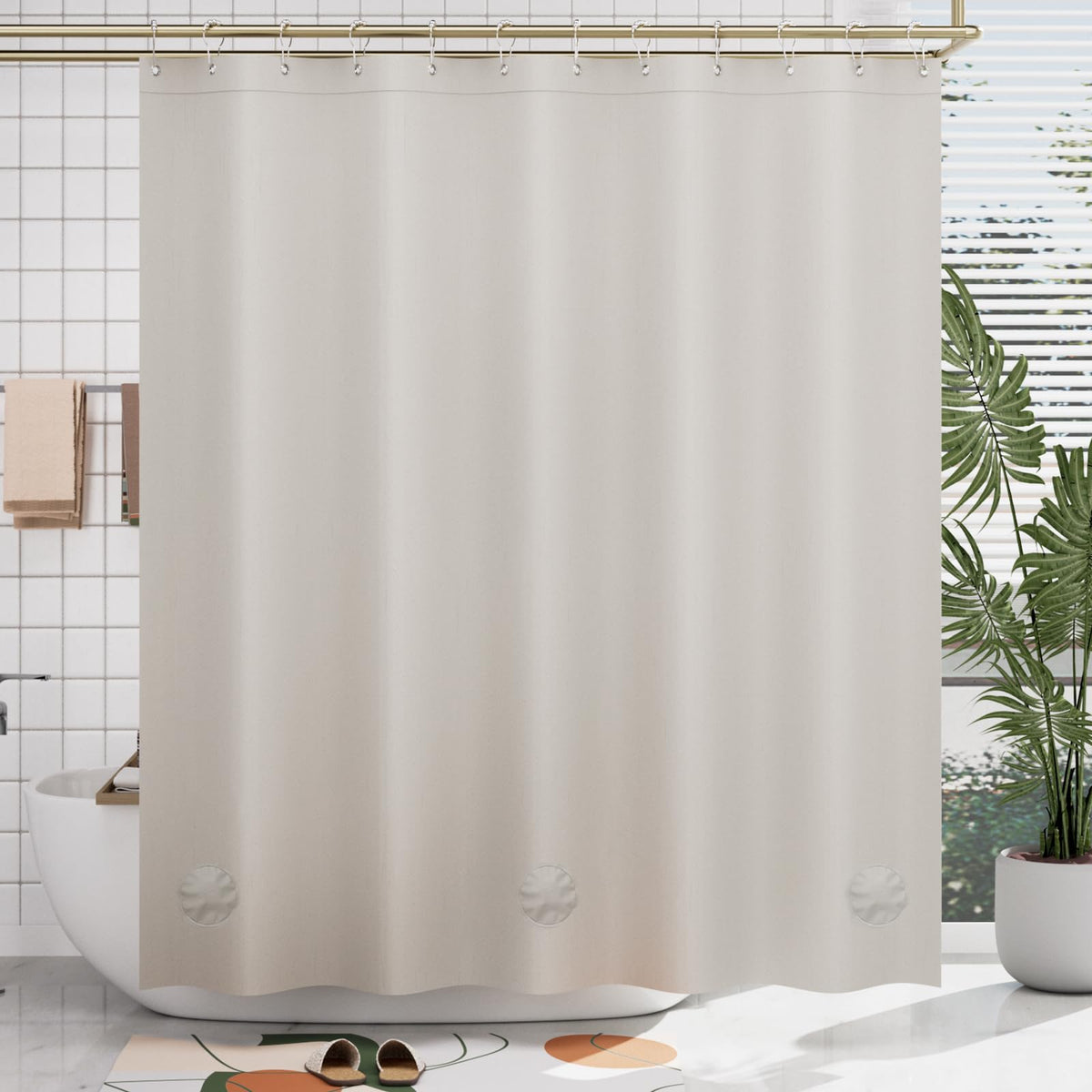 AmazerBath Black Shower Curtain Liner Plastic, Thick PEVA Shower Curtain Black, Dark Shower Liner Heavy Duty 8G, Black Bathroom Curtain Waterproof with 3 Weighted Stones and 12 Grommets, 72x72 Inches