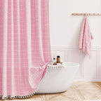 BTTN Sage Green Boho Farmhouse Linen Heavy Duty Shower Curtain Set, 72x72