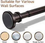 BRIOFOX Bronze Tension Curtain Rod 24 to 78 Inch(2-6.5ft) - Spring Tension Shower Curtain Rod, No Drilling Oil Rubbed Bronze Tension Rod for Curtains Windows