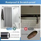 Heavy Duty Shower Rod - Industrial Shower Curtain Rod Wall Mounted for Bathroom,Closet,Room Divider,Outdoor Patio - 28 to 76"Adjustable Shower Pole - Matte Black