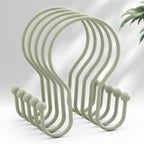 AmazerBath Shower Curtain Hooks Brushed Nickel Shower Curtain Rings, Simple Double Hook Shower Curtain Hooks Rust Proof, Smooth Glide Metal Shower Hooks for Shower Curtain, 12Pcs Shower Rod Hooks