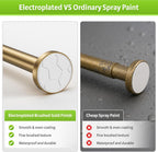 One-Piece Tension Curtain Rod 54-90 inch Brushed Gold Shower Curtain
