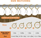 Antique Brass Curtain Rings with Eyelets for Up to 1.2-inch Curtain Rods (Set of 30 PCS Curtain Rings)