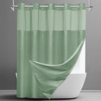 SORTTO Ringless Waffle Shower Curtain with Snap in Liner Set, 71x74, White