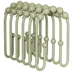 AmazerBath Shower Curtain Hooks, Gold Shower Curtain Hooks Rust Proof, Non-Slip Simple Double Hook Shower Curtain Hooks for Shower Curtain, Sturdy Shower Curtain Rings, 12Pcs