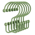 Bathway Shower Curtain Hooks Nickel Shower Curtain Rings, 12 Pcs Double Hook Shower Curtain Hooks Rings Shower Curtain Hangers Rust Proof, Metal Shower Hooks for Bathroom Shower Curtain Rod