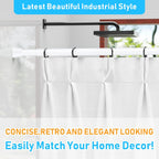 MEXAU Tension Curtain Rod for Windows 45 to 77 Inch, White