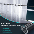 Shower Curtain Rods, 29-64inch Adjustable Shower Pole - Heavy Duty Shower Rods for Bathroom Matte Black (1 Pack)