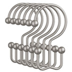Amazer Gold Shower Curtain Hooks, 12PCS Minimalist Simple Double Shower Curtain Rings, Rust-Resistant Metal Shower Hooks Shower Curtain Hangers, Shower Rings for Bathroom Shower Rods Curtains