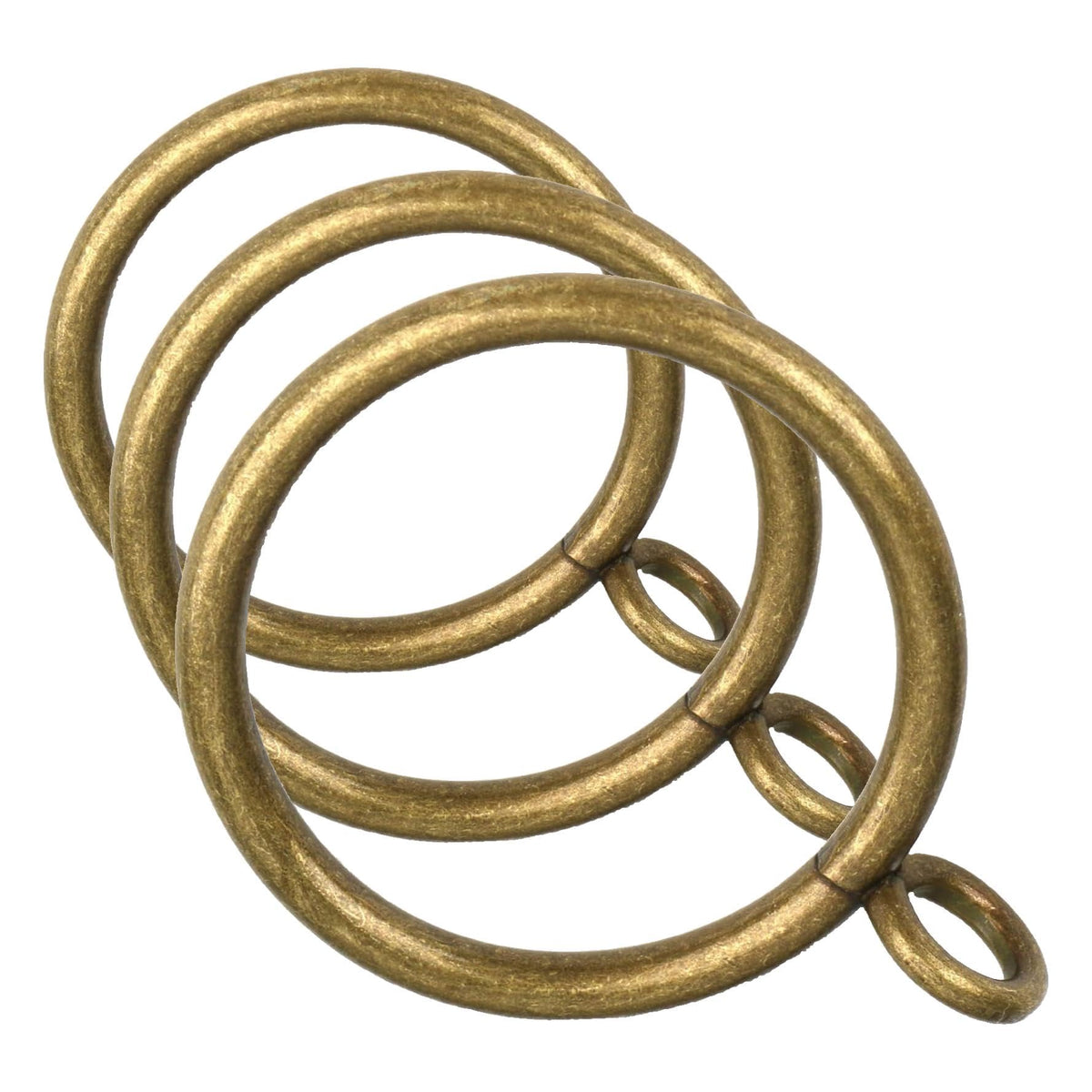 Antique Brass Curtain Rings with Eyelets for Up to 1.2-inch Curtain Rods (Set of 30 PCS Curtain Rings)