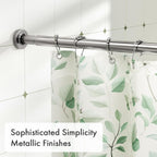 AmazerBath Nickel Spring Tension Shower Curtain Rod 31-75 Inches, 1 Inch Diameter Heavy Duty Tension Rod Rust Proof Bathroom Curtain Rod, Adjustable No Drill Easy Segmented Installation