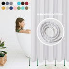 Fabric Shower Curtain Liner 60x72 Inch-White Standard Size Shower Liners