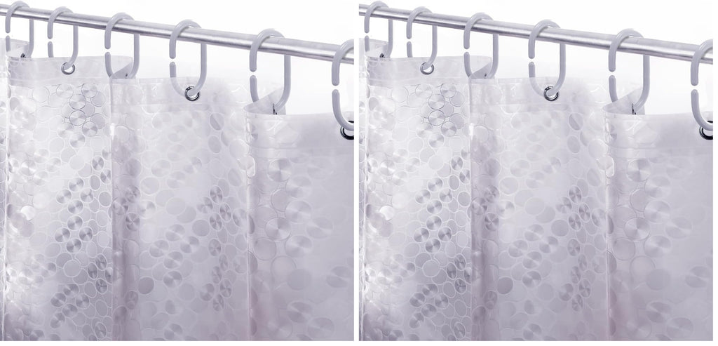 LiBa Shower Curtain PEVA 8G, 72x72 Inch Clear Pebbles with Magnets