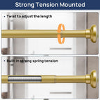 ENJOYBASICS 1" Gold Shower Curtain Rod, 30-76" Adjustable, Secure Tension