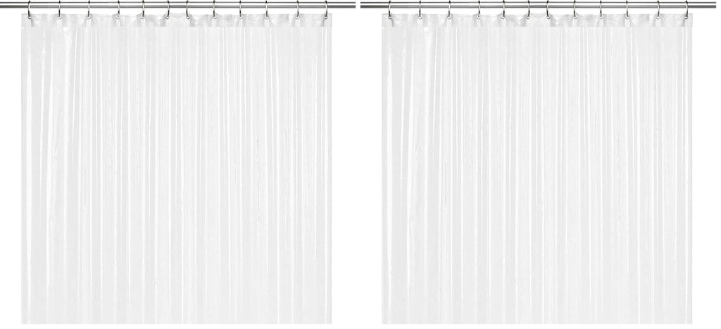 LiBa Shower Curtain PEVA 8G, 72x72 Inch Clear Pebbles with Magnets