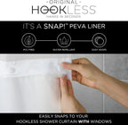 Hookless® It’s A Snap!® PEVA Snap-In Shower Curtain Liner, Water-Repellant, Easy Install, Frost White Color