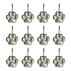 Sunlit Fashion Design Cute Paw Print Polished Shower Curtain Hooks for Dog Cat and Bear, Rust Proof Oil Metal Shower Curtain Rings, Black-12 Pack