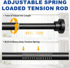 Black Tension Shower Curtain Rod 34 to 82 Adjustable No Drilling